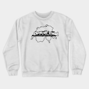 Switzerland map silhouette Crewneck Sweatshirt